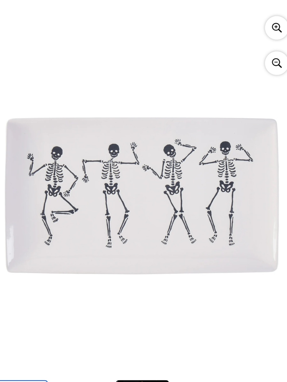 Way to celebrate Halloween skeleton ceramic tray NWT